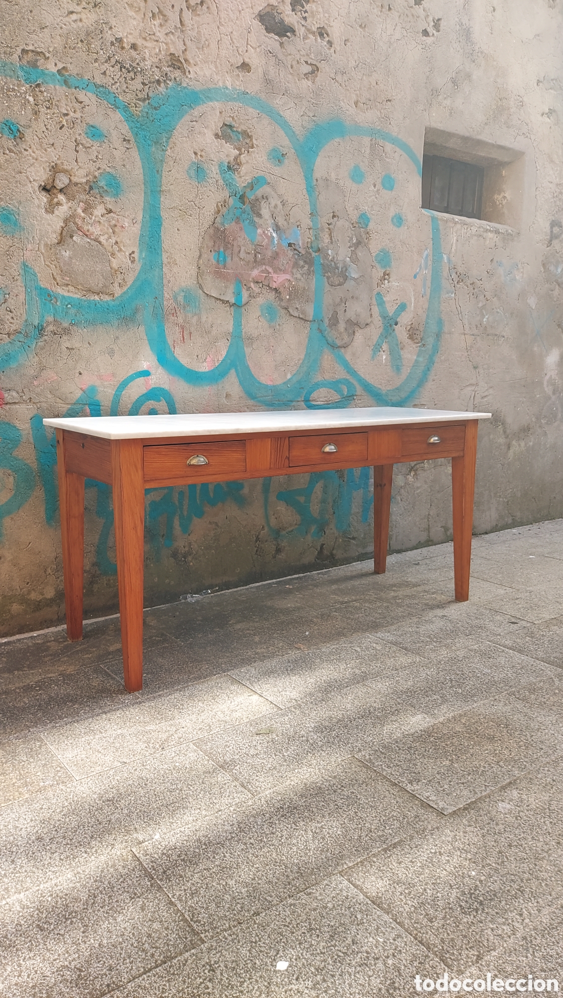 Antig&uuml;edades: Mesa de biblioteca a&ntilde;os 50 - Foto 3