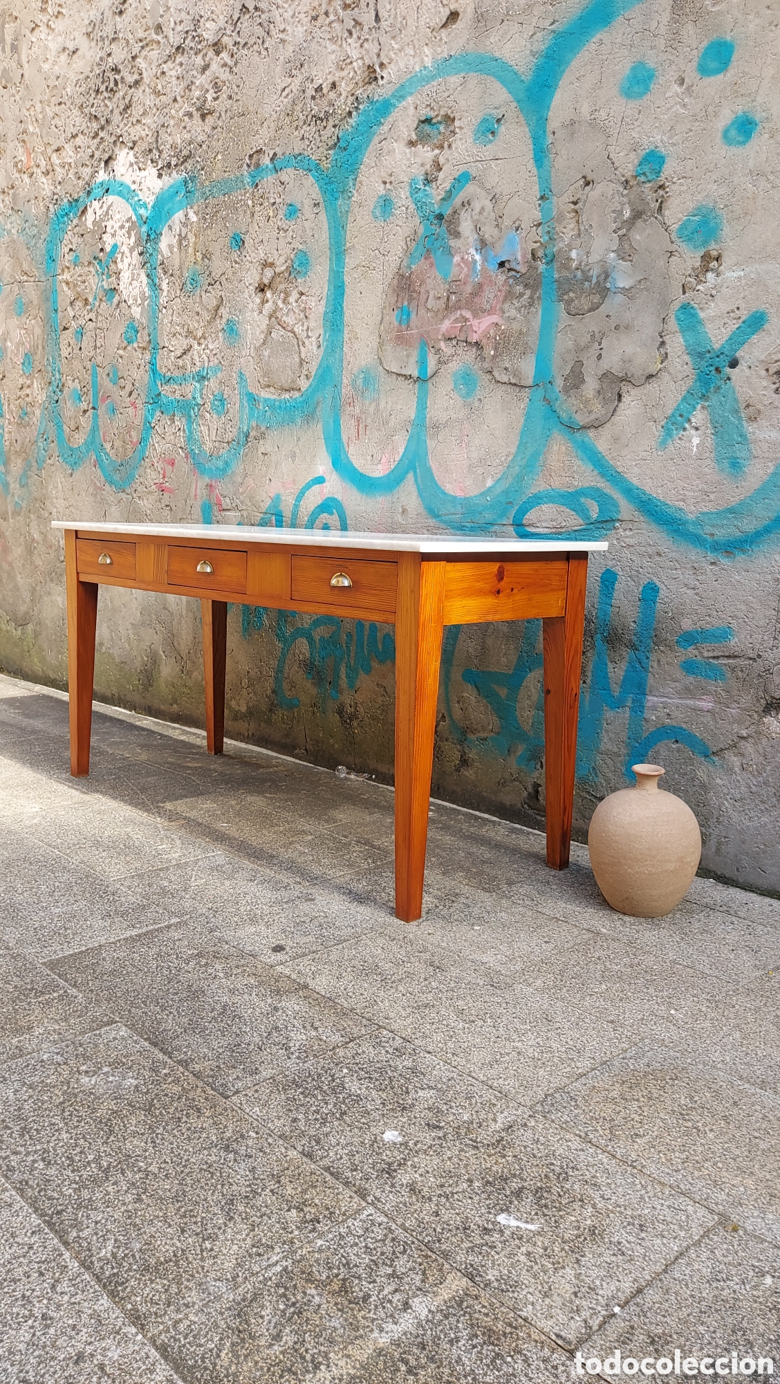 Antig&uuml;edades: Mesa de biblioteca a&ntilde;os 50 - Foto 6