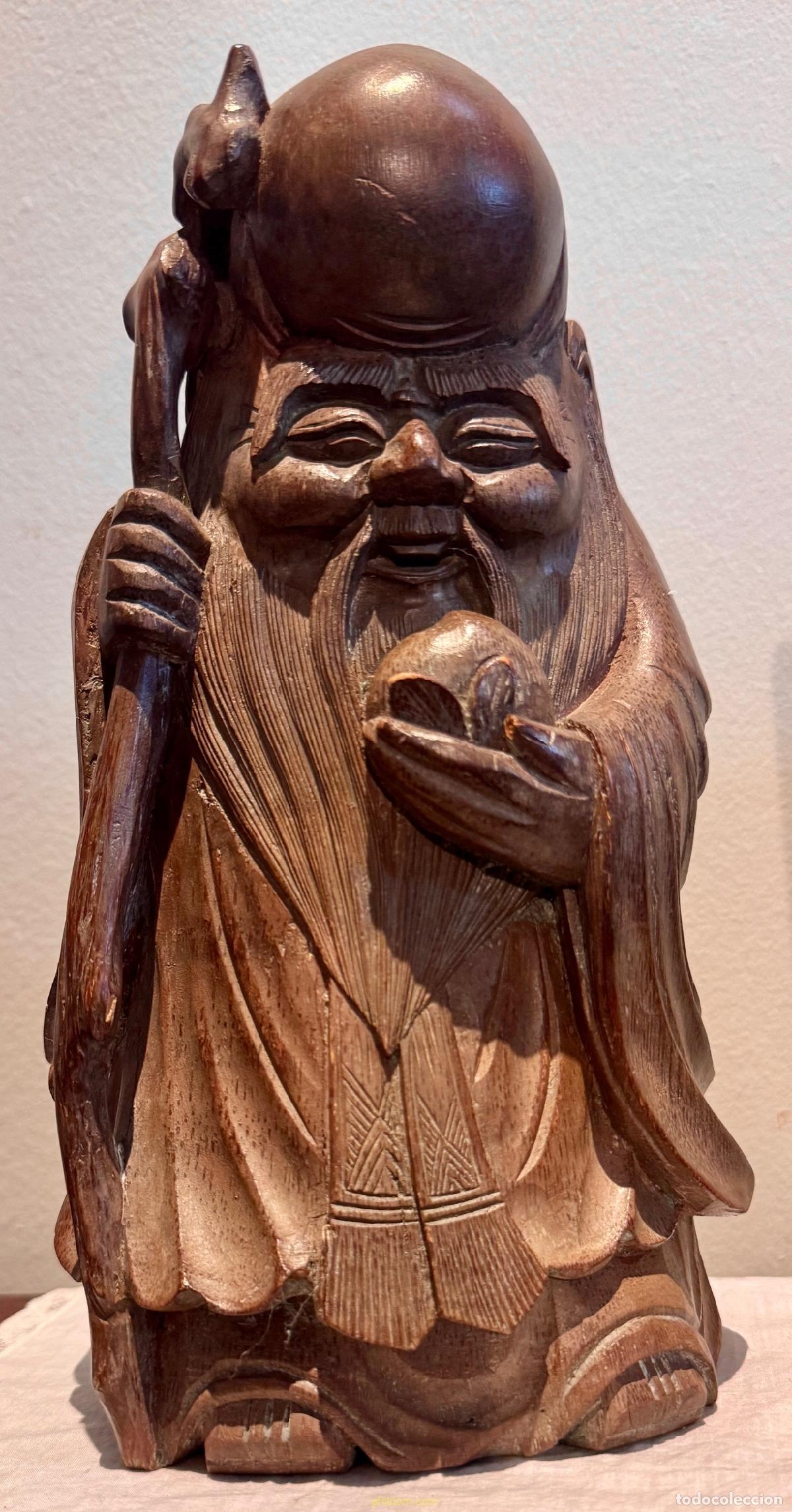Antig&uuml;edades: MONGE XINO MADERA DE BAMBU 26cm alto - Foto 2