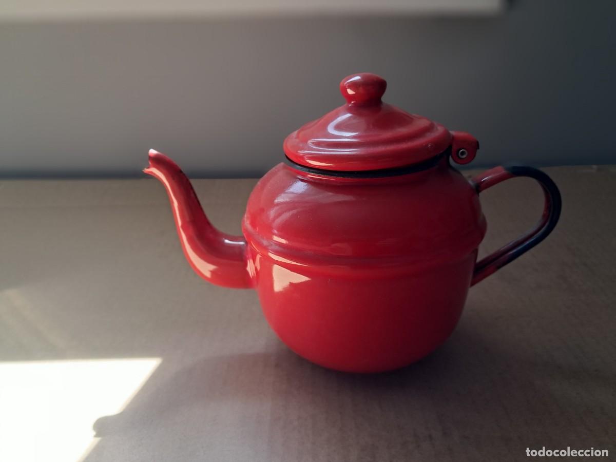 Antig&uuml;edades: CAFETERA ROJA ESMALTADA - Foto 3