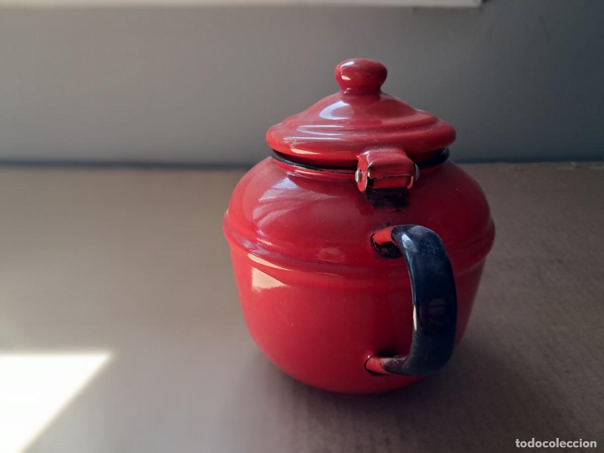 Antig&uuml;edades: CAFETERA ROJA ESMALTADA - Foto 4