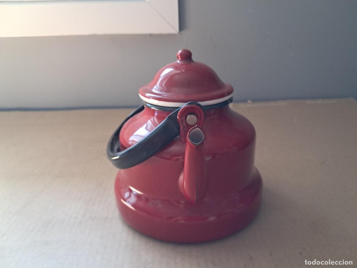 Antig&uuml;edades: CAFETERA ROJA OSCURA ESMALTADA - Foto 2