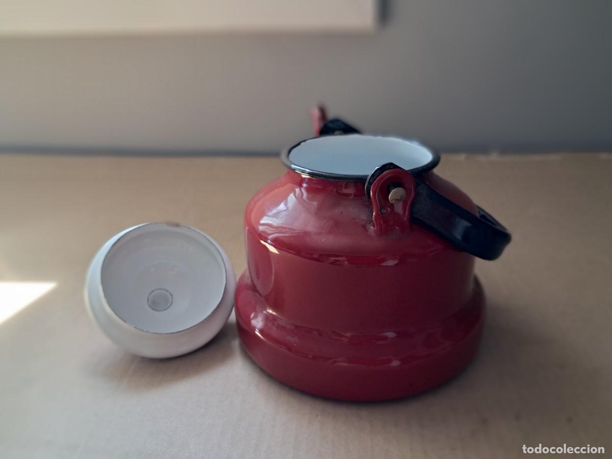 Antig&uuml;edades: CAFETERA ROJA OSCURA ESMALTADA - Foto 5