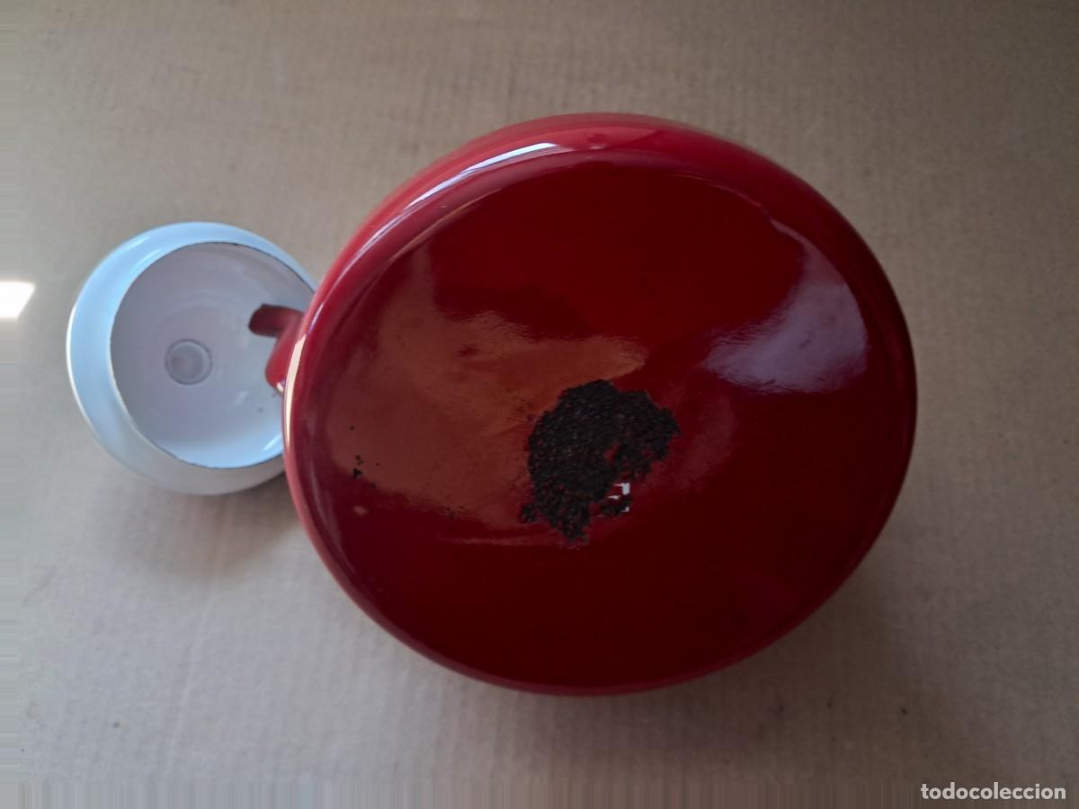 Antig&uuml;edades: CAFETERA ROJA OSCURA ESMALTADA - Foto 7