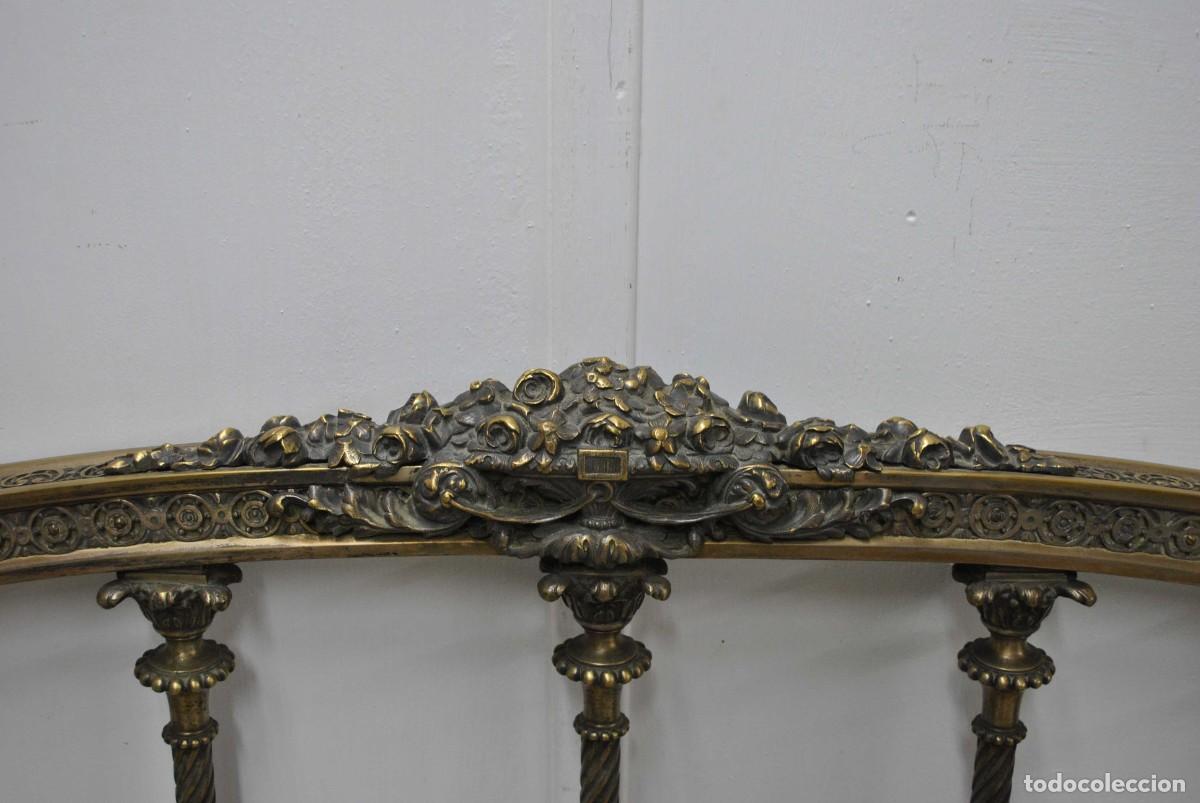 Antig&uuml;edades: CAMA ANTIGUA DE BRONCE DORADO - Foto 4