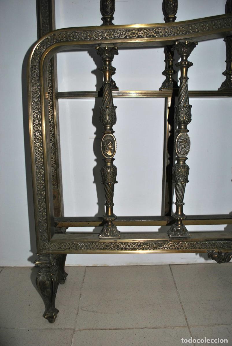 Antig&uuml;edades: CAMA ANTIGUA DE BRONCE DORADO - Foto 6