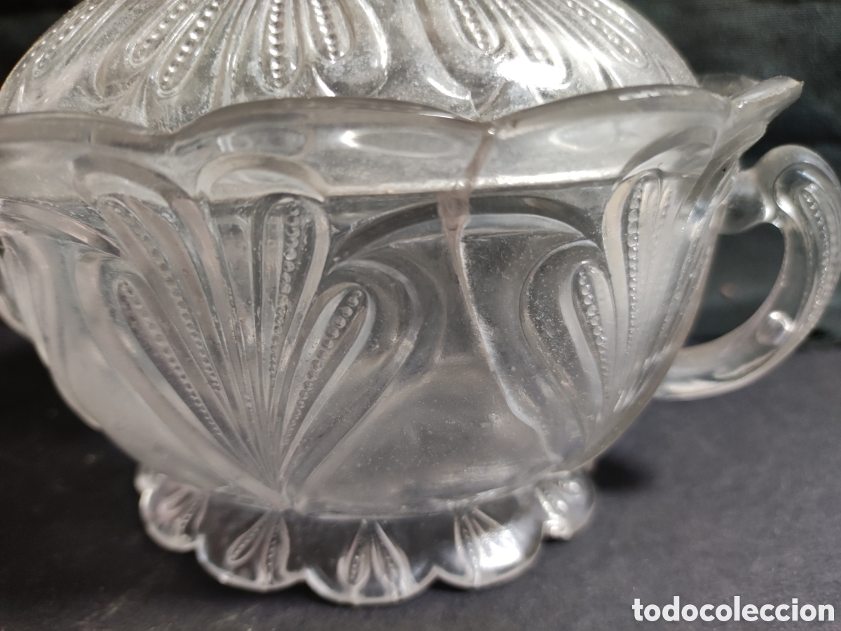 Antig&uuml;edades: Azucarero de cristal tallado - Foto 3