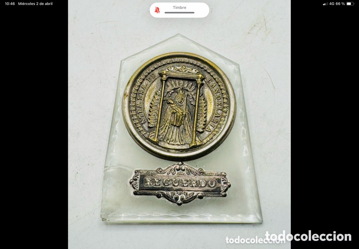 Antig&uuml;edades: Antigua Medalla Religiosa Plateada - Foto 2