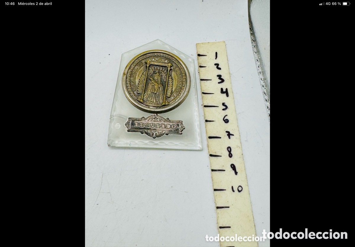Antig&uuml;edades: Antigua Medalla Religiosa Plateada - Foto 4