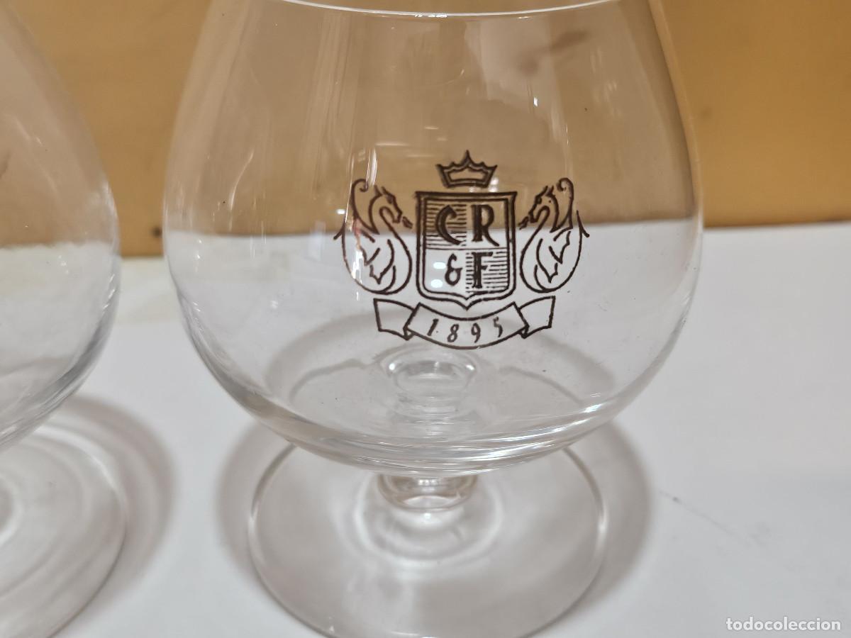 Antig&uuml;edades: 2 copas de co&ntilde;ac en cristal - Foto 3