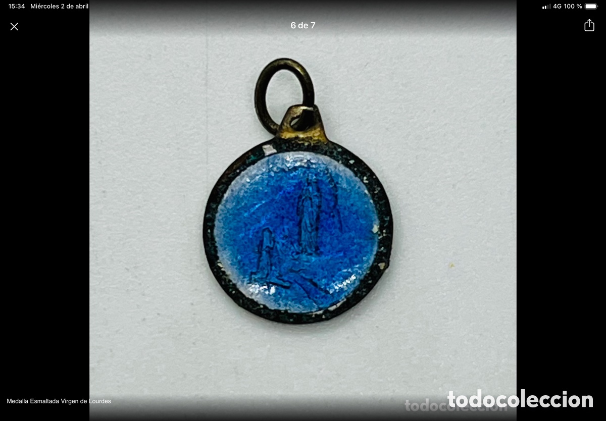 Antig&uuml;edades: Antigua Medalla de La Virgen - Foto 5