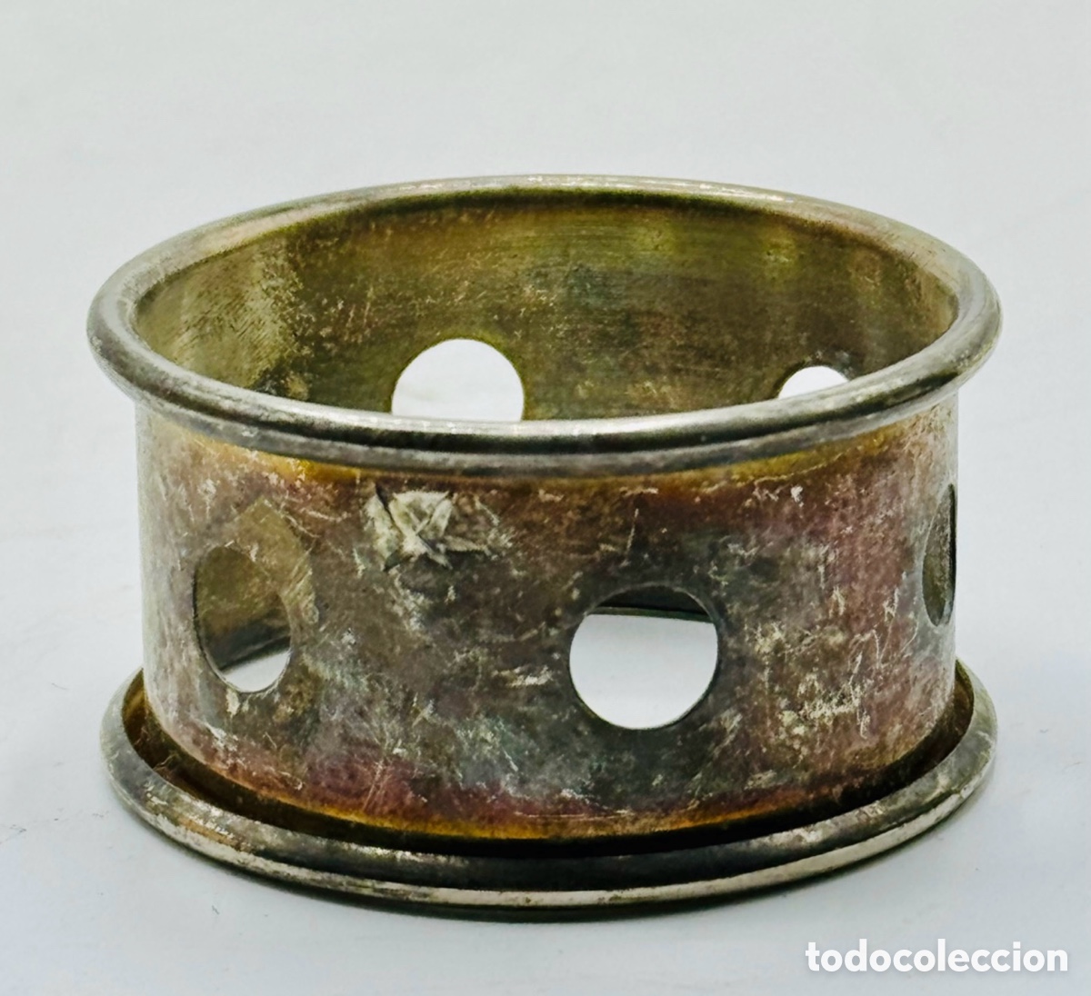 Antig&uuml;edades: Servilletero Antiguo Plateado - Foto 2