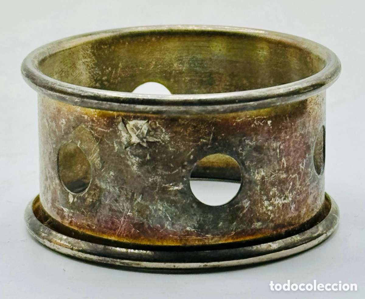 Antig&uuml;edades: Servilletero Antiguo Plateado - Foto 3