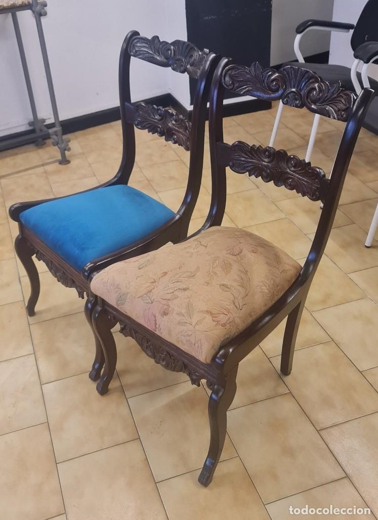 Antig&uuml;edades: 2 Sillas de Caoba de 1940 - Foto 4