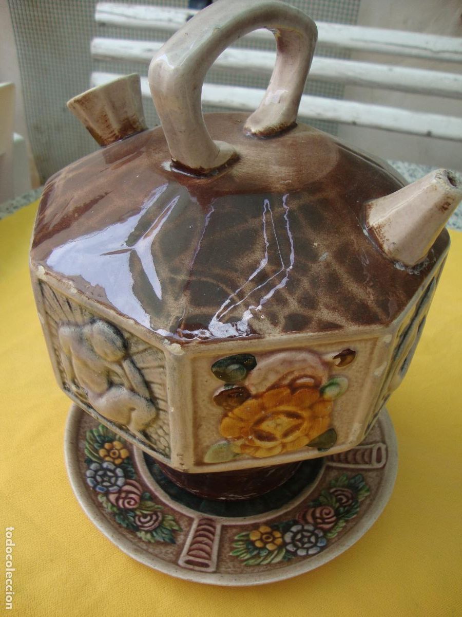 Antig&uuml;edades: botijo de ceramica y plato - Foto 2