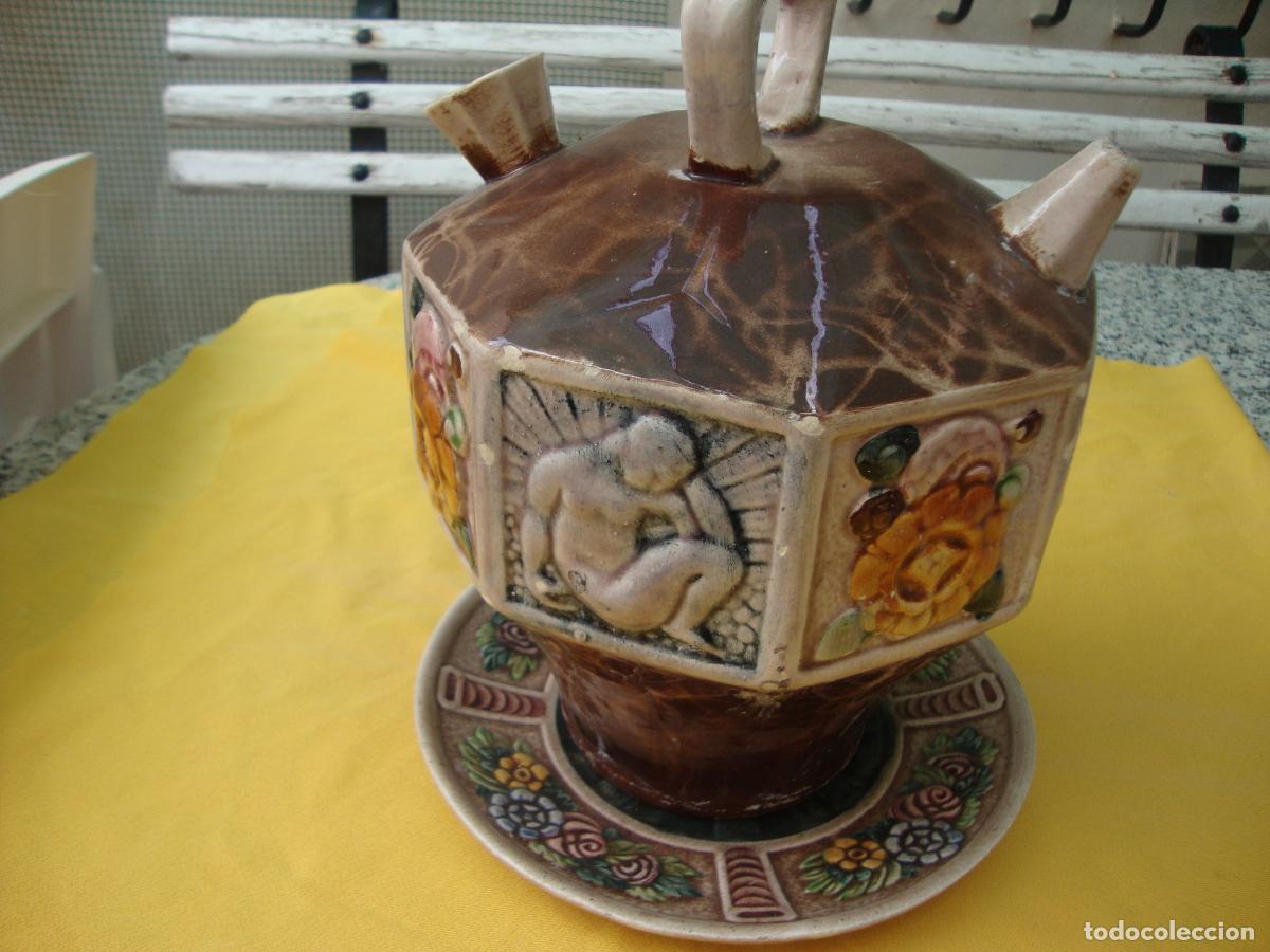 Antig&uuml;edades: botijo de ceramica y plato - Foto 1