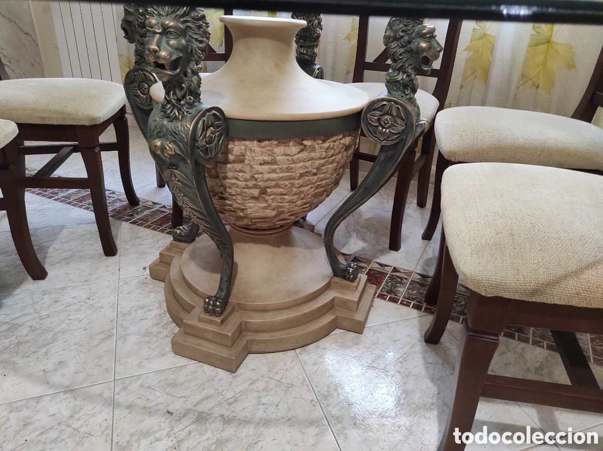 Antig&uuml;edades: Mesa sal&oacute;n y ocho sillas - Foto 4