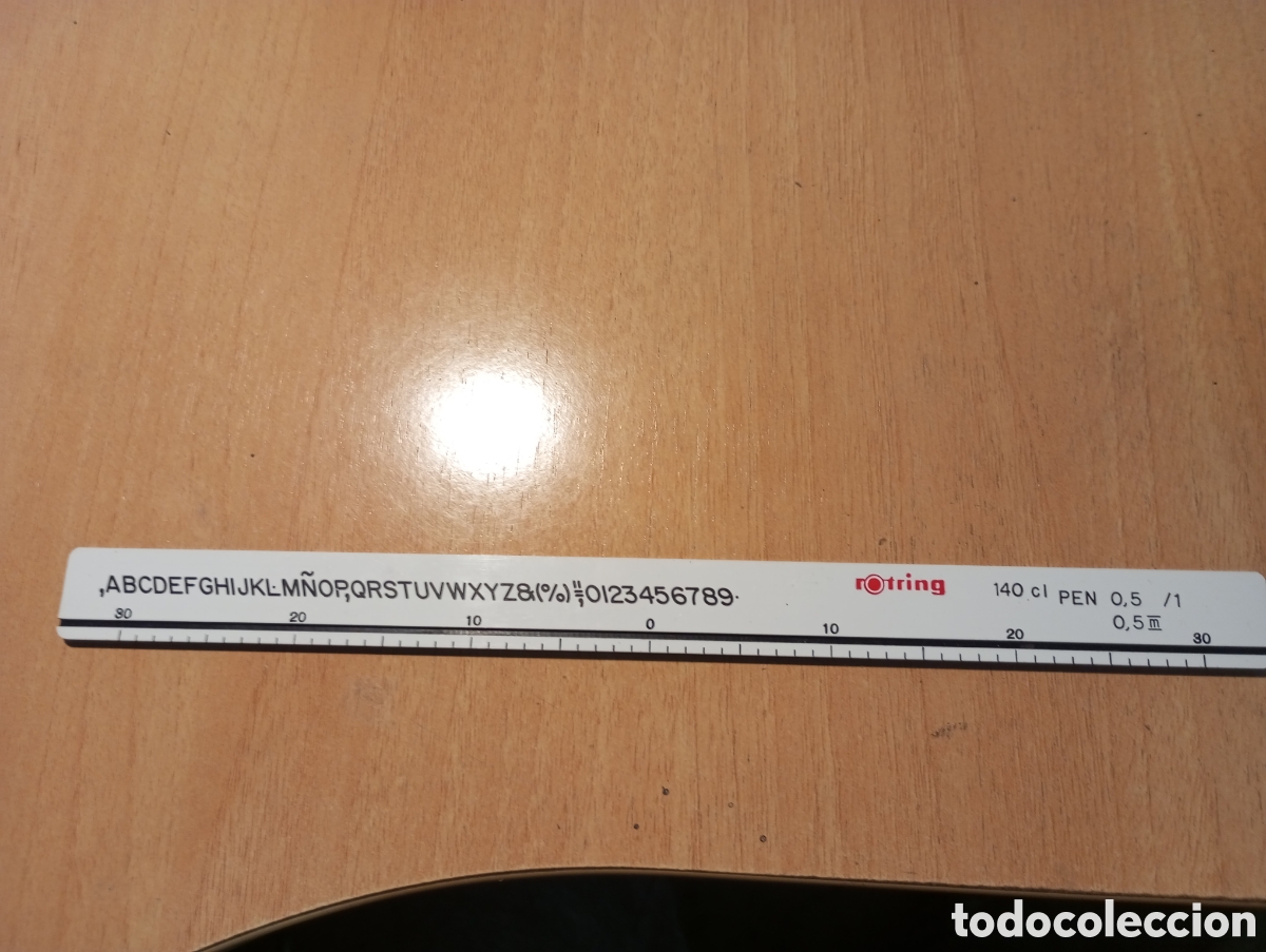 Antig&uuml;edades: Regleta para rotular letras rotring mide 26 cms - Foto 3