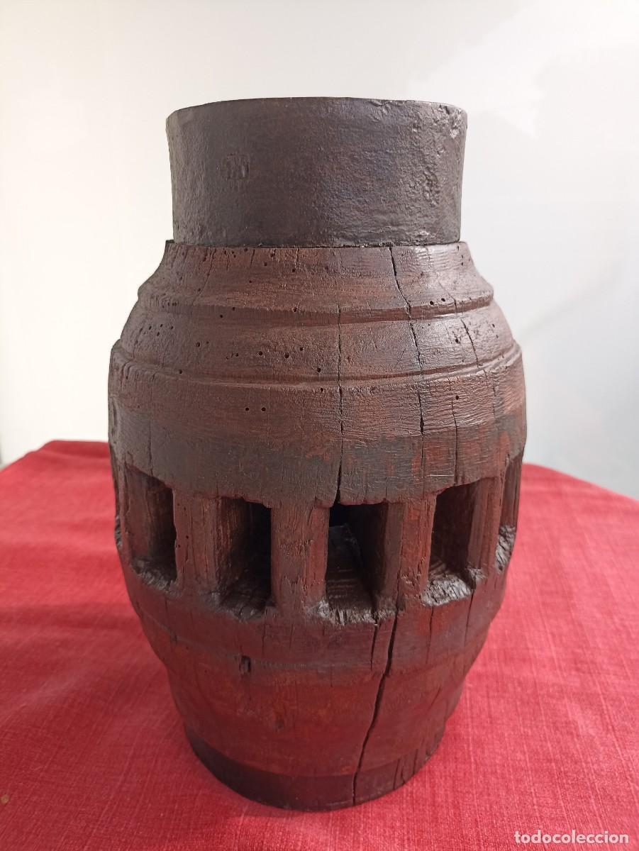 Antig&uuml;edades: BUJE O FAROL ANTIGUO DE MADERA - Foto 2