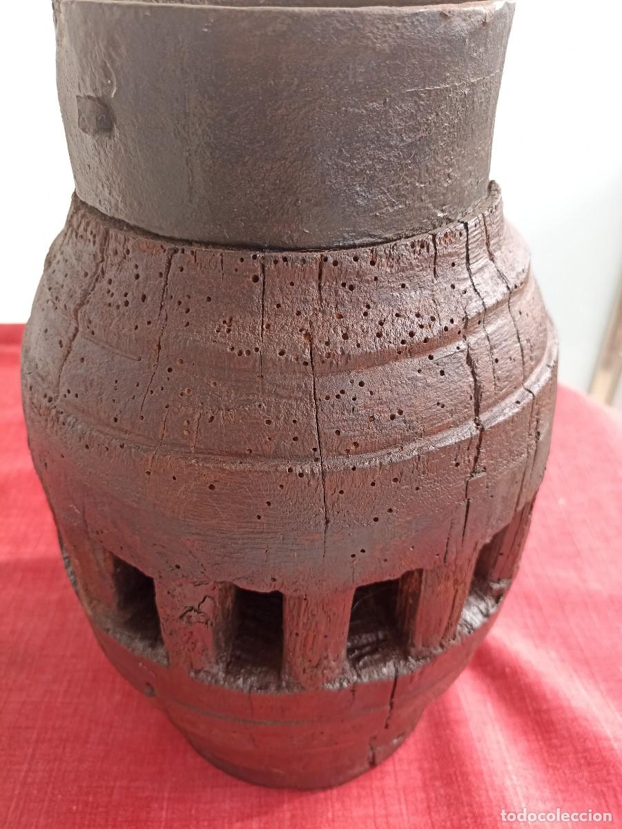 Antig&uuml;edades: BUJE O FAROL ANTIGUO DE MADERA - Foto 4