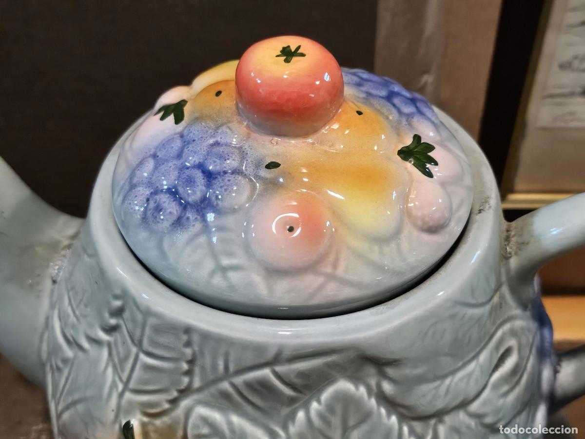 Antig&uuml;edades: tetera de ceramica frutas - Foto 3