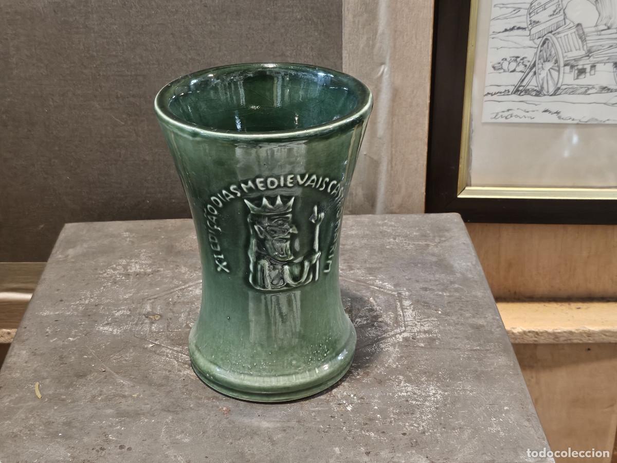 Antig&uuml;edades: vaso de ceramica color verde - Foto 1