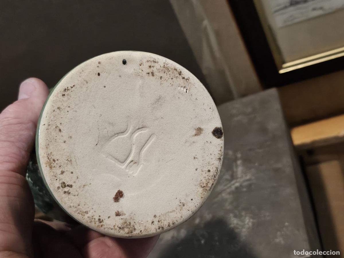 Antig&uuml;edades: vaso de ceramica color verde - Foto 3