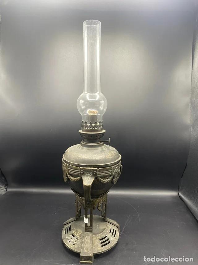 Antig&uuml;edades: + QUINQUE DE BRONCE ESTILO IMPERIO DE 56 CM - FUNCIONA LA MECHA - Foto 2