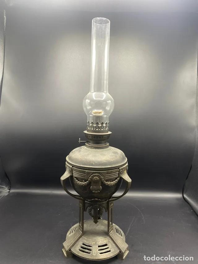 Antig&uuml;edades: + QUINQUE DE BRONCE ESTILO IMPERIO DE 56 CM - FUNCIONA LA MECHA - Foto 5