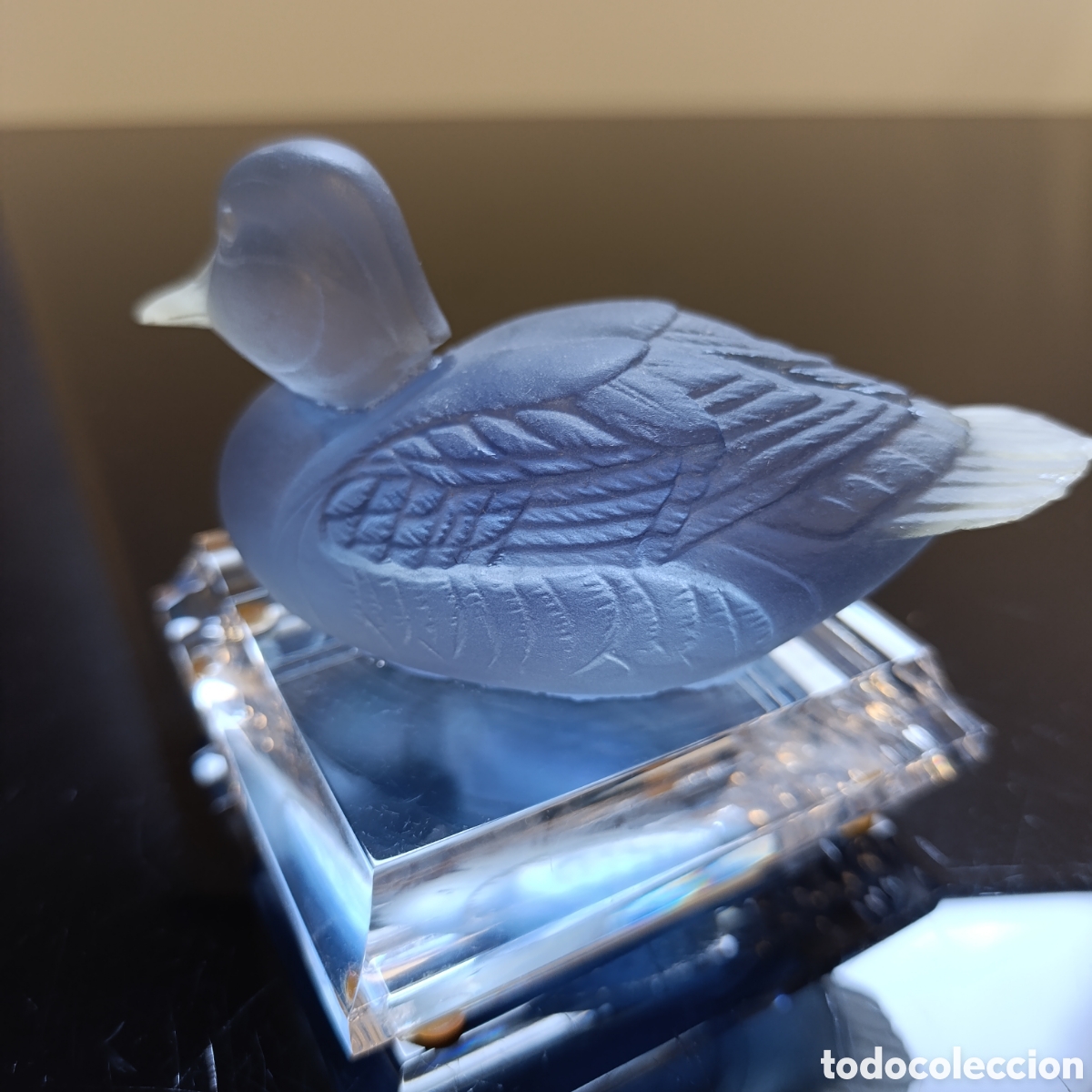 Antig&uuml;edades: PATO DE CRISTAL CON BASE - Foto 2