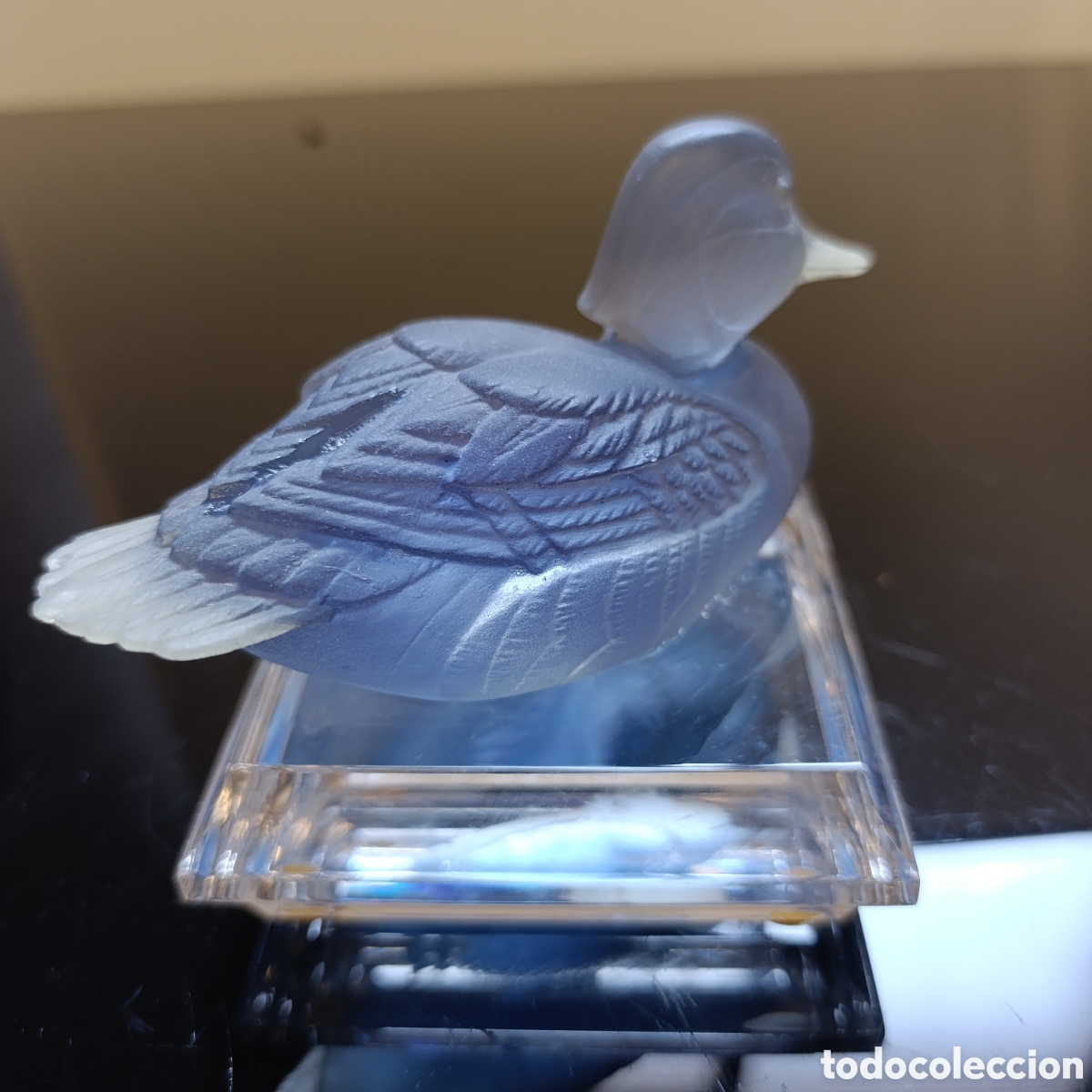 Antig&uuml;edades: PATO DE CRISTAL CON BASE - Foto 3