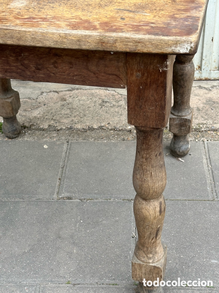 Antig&uuml;edades: Mesa roble patas torneadas - Foto 7