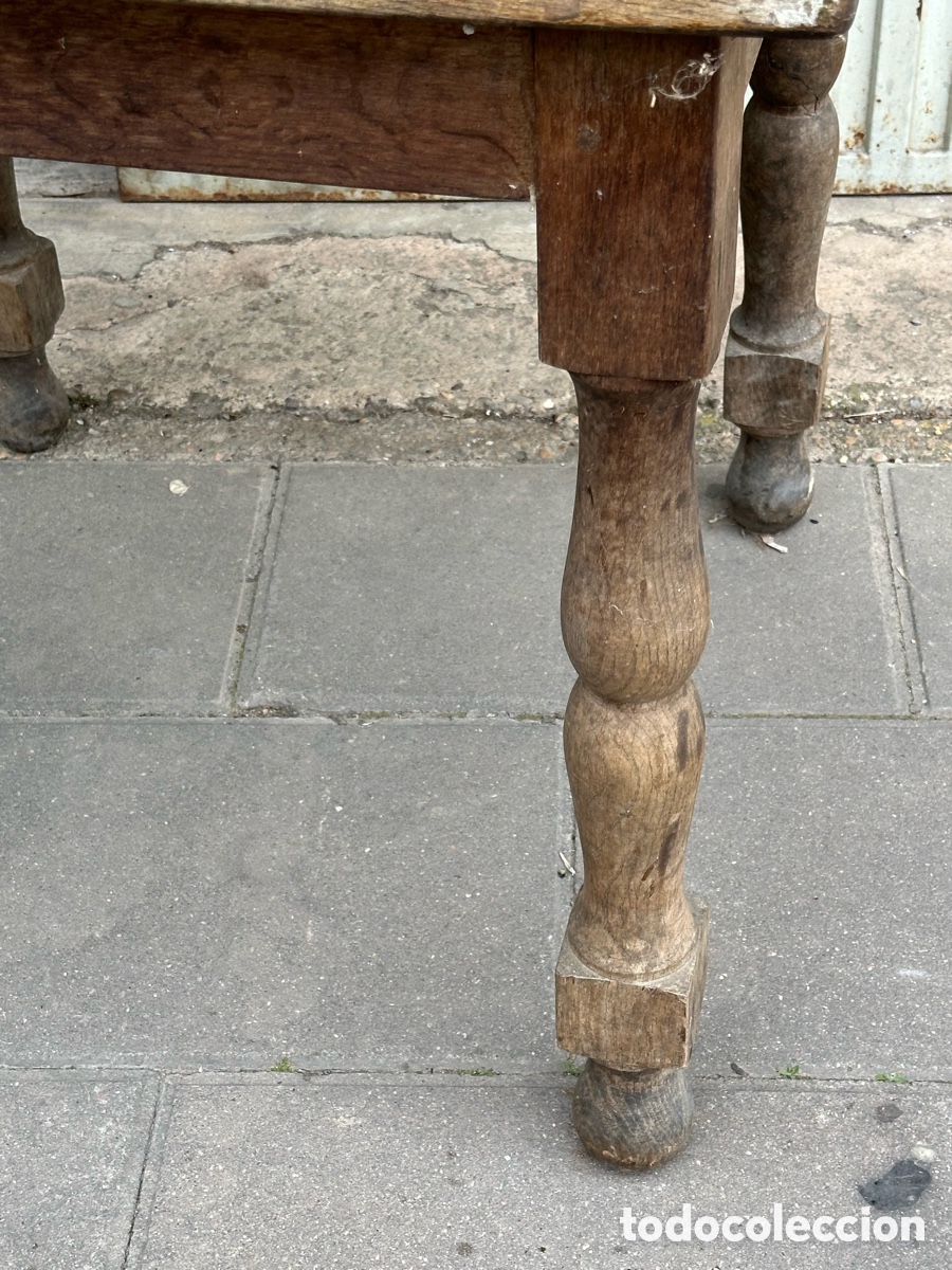 Antig&uuml;edades: Mesa roble patas torneadas - Foto 8
