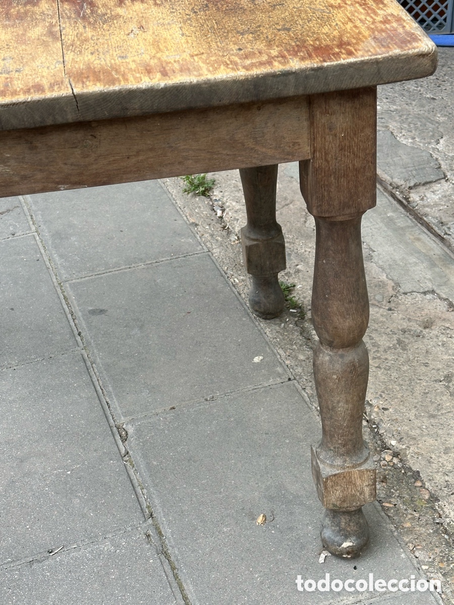 Antig&uuml;edades: Mesa roble patas torneadas - Foto 9