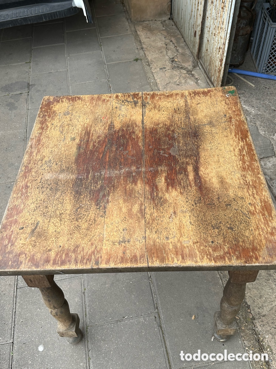 Antig&uuml;edades: Mesa roble patas torneadas - Foto 11
