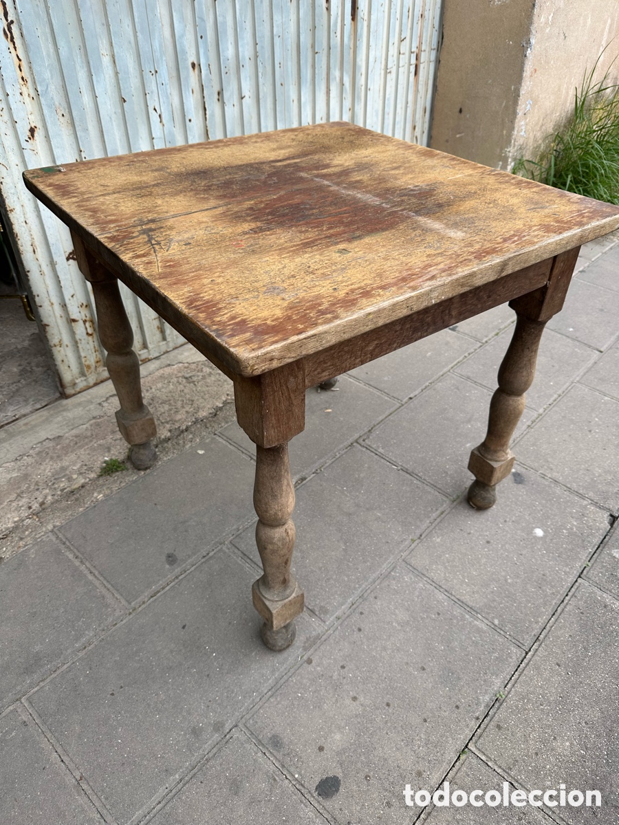 Antig&uuml;edades: Mesa roble patas torneadas - Foto 1