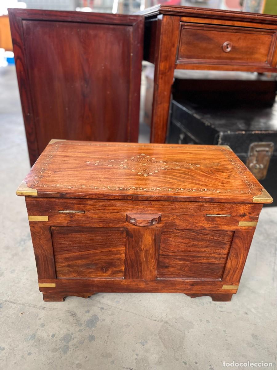 Antig&uuml;edades: baul antiguo marqueteria restaurada - Foto 10