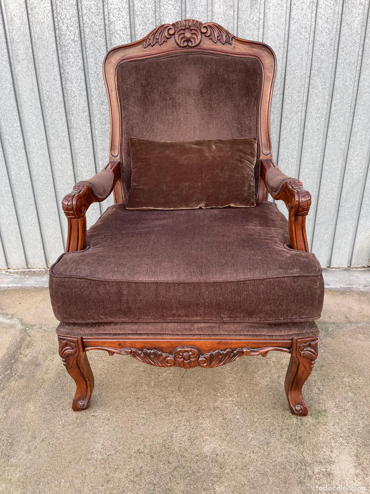 Antig&uuml;edades: sillon antiguo en terciopelo - Foto 1