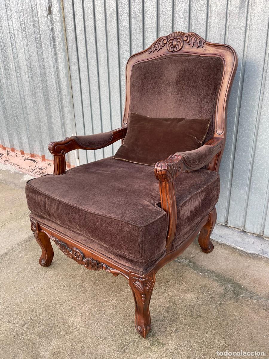 Antig&uuml;edades: sillon antiguo en terciopelo - Foto 2
