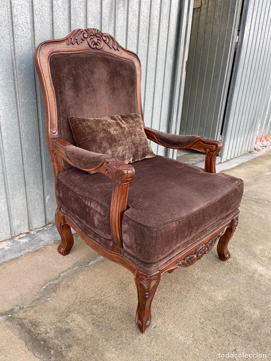 Antig&uuml;edades: sillon antiguo en terciopelo - Foto 3