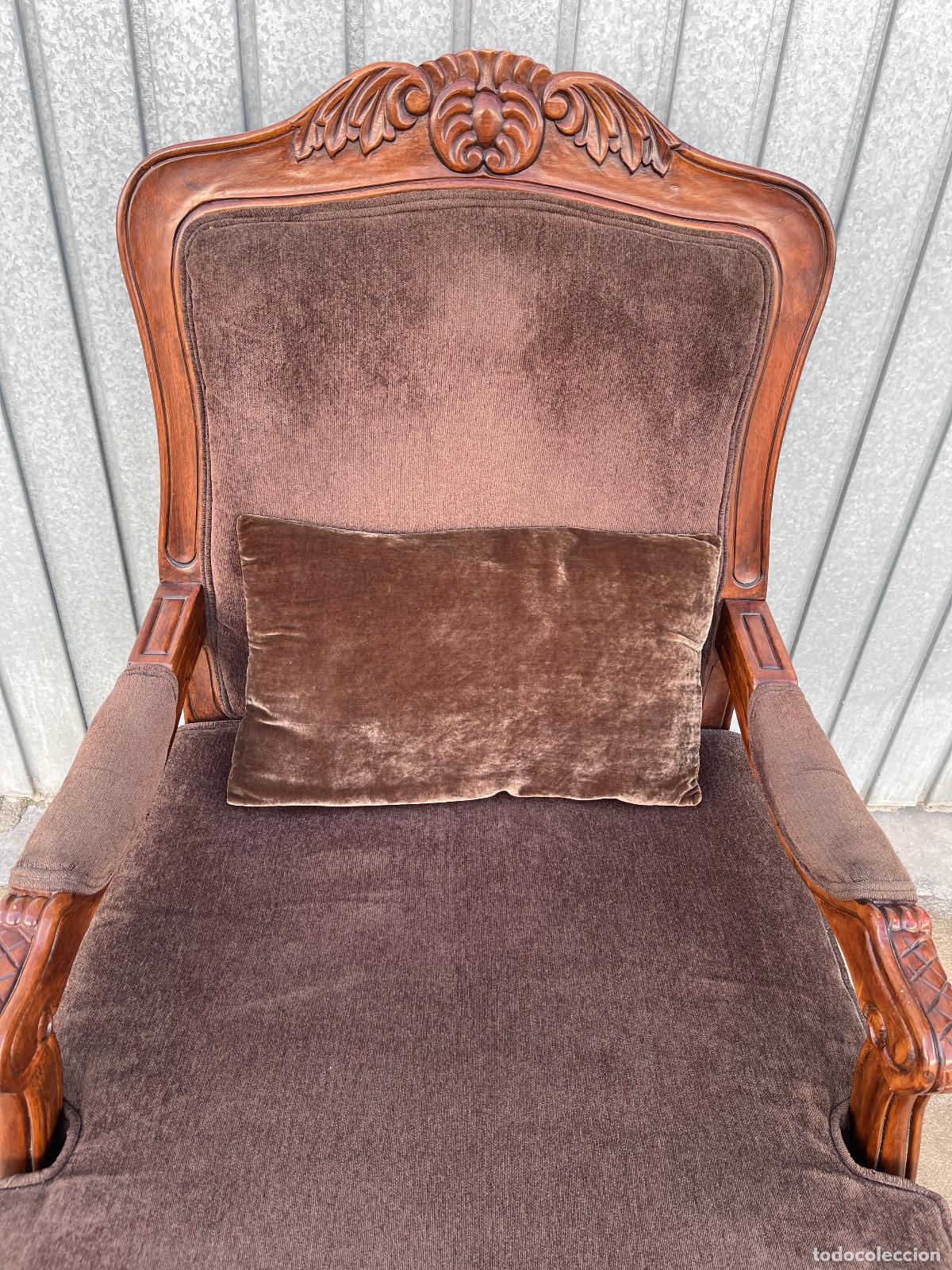 Antig&uuml;edades: sillon antiguo en terciopelo - Foto 4