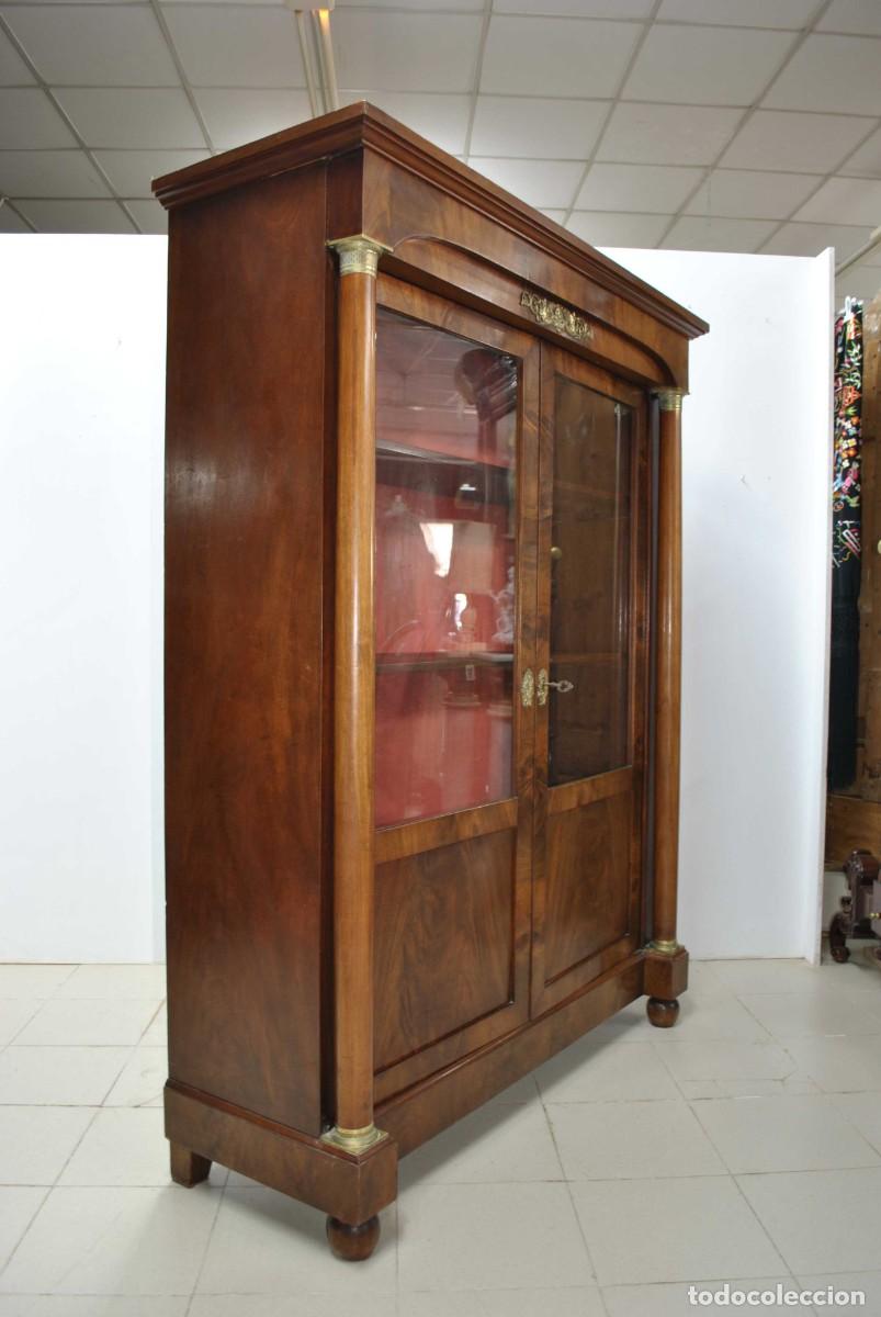 Antig&uuml;edades: ANTIGUA VITRINA ESTILO IMPERIO DE CAOBA - Foto 7