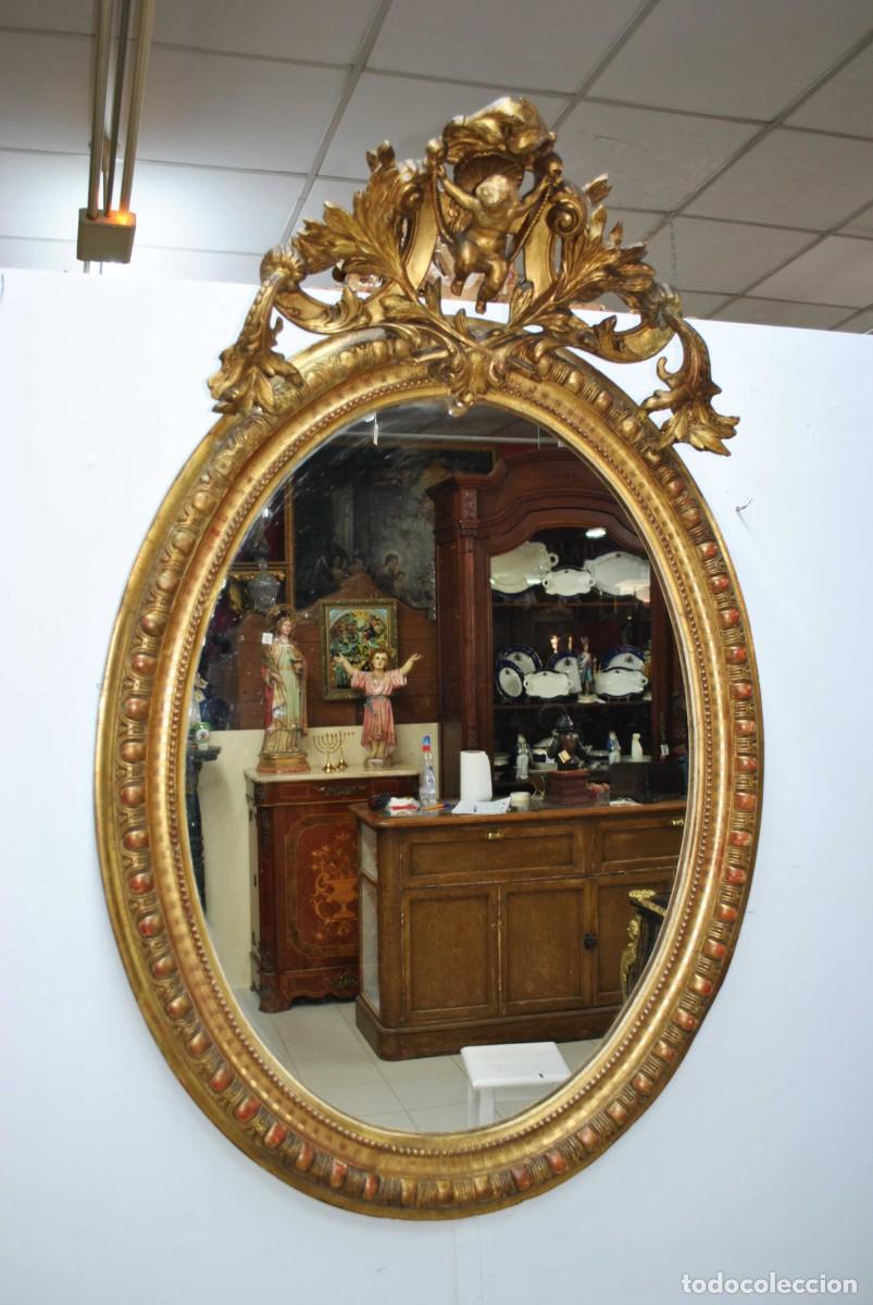 Antig&uuml;edades: ANTIGUO ESPEJO ORO ESTILO LUIS XVI - Foto 2