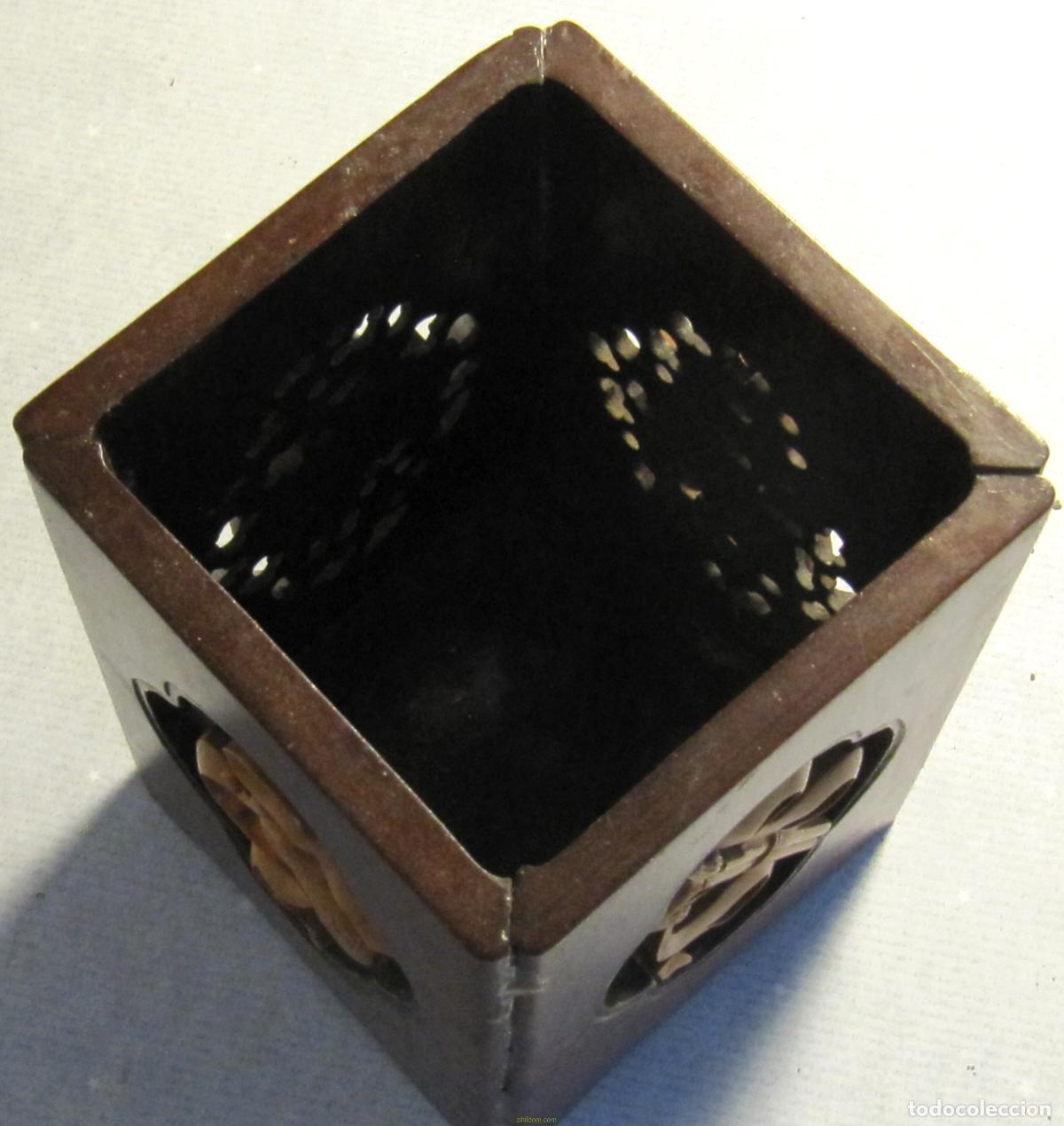 Antig&uuml;edades: BONITO RECIPIENTE DE MADERA 13x10X10cm - Foto 6