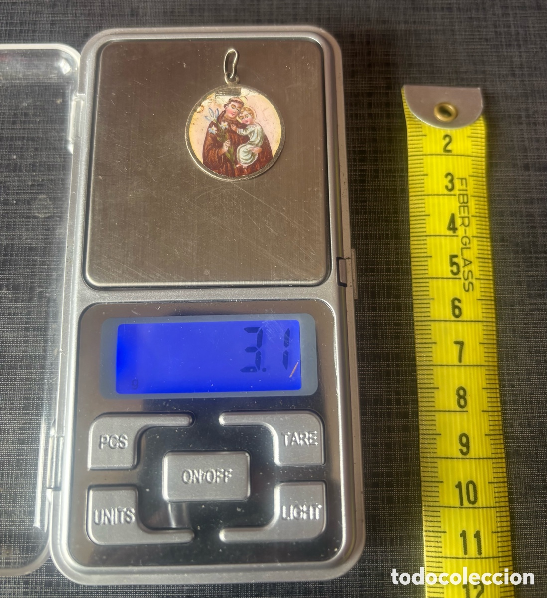 Antig&uuml;edades: Medalla plata y esmalte de San Antonio. - Foto 1