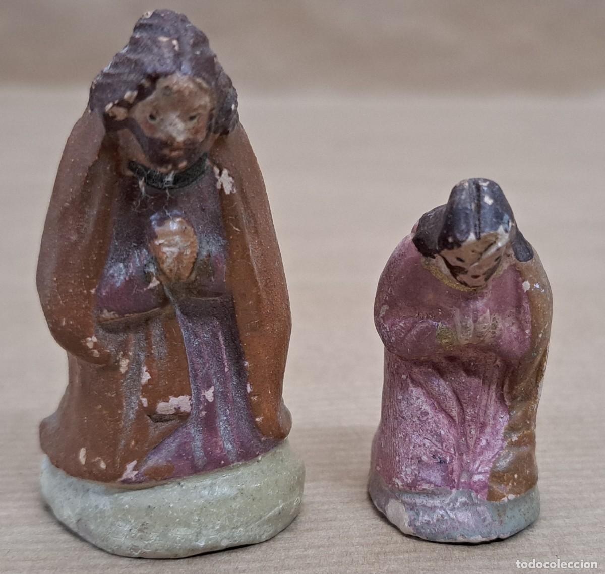 Antig&uuml;edades: 2 figuritas de barro para bel&eacute;n - Foto 1