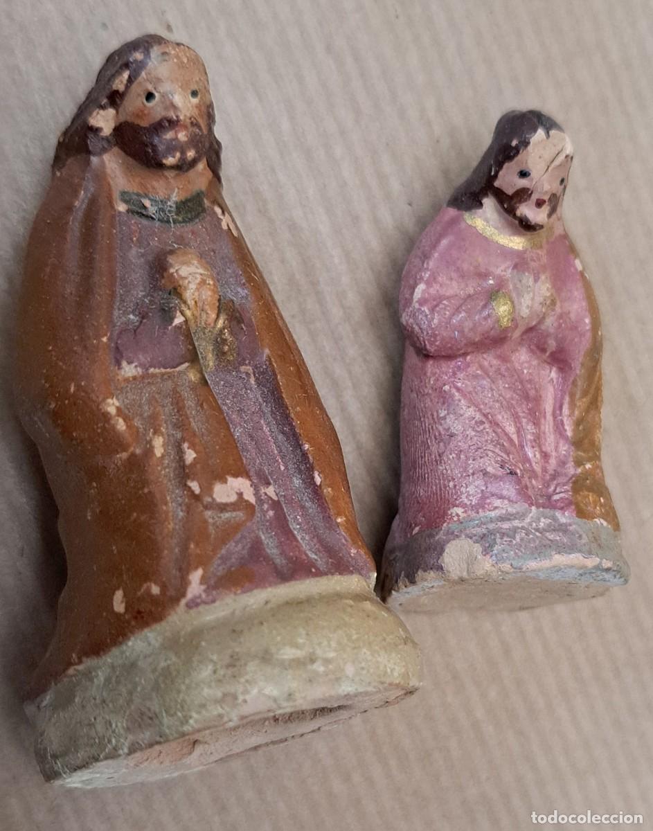 Antig&uuml;edades: 2 figuritas de barro para bel&eacute;n - Foto 2