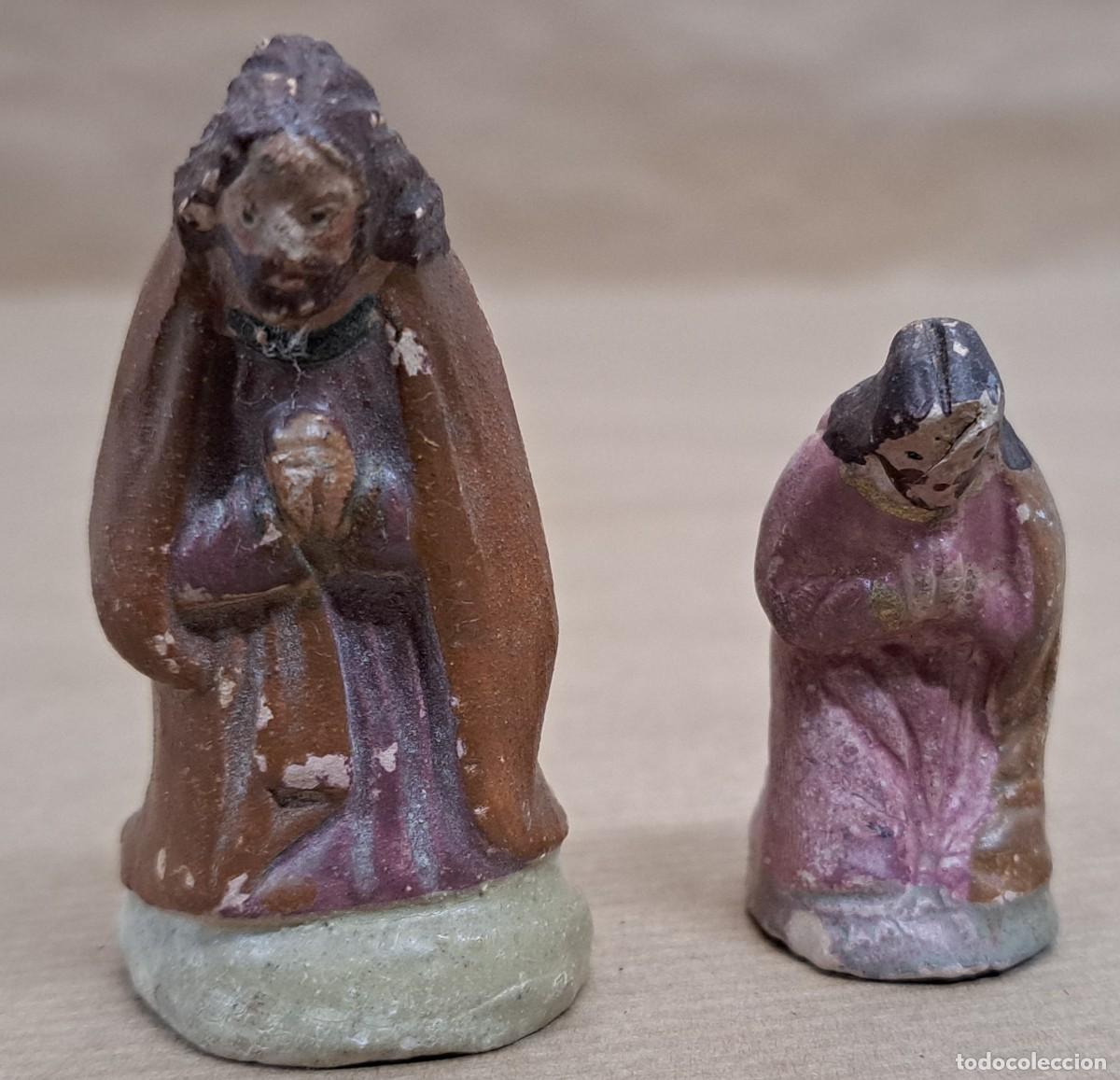Antig&uuml;edades: 2 figuritas de barro para bel&eacute;n - Foto 6