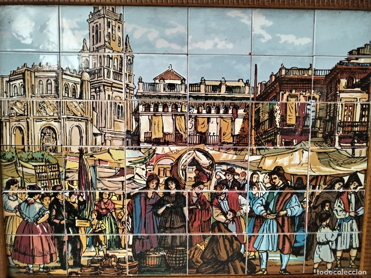 Antig&uuml;edades: cuadro azulejos, dia de mercado en murcia - Foto 2