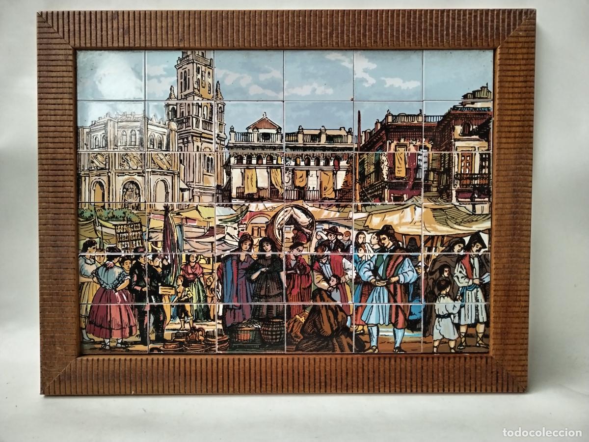 Antig&uuml;edades: cuadro azulejos, dia de mercado en murcia - Foto 4